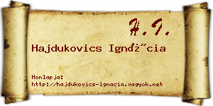 Hajdukovics Ignácia névjegykártya